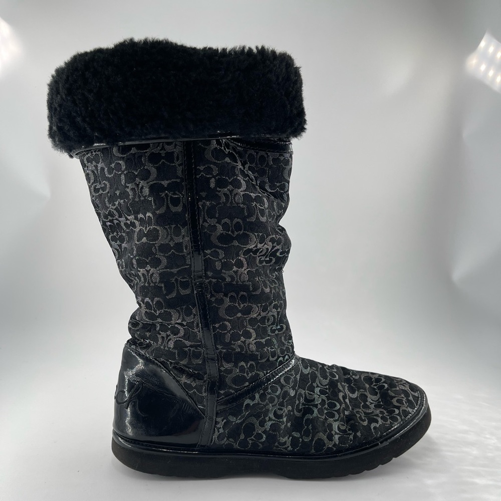 COACH Nikole Optic C Signature Mid-calf Boots Size 8B - Good Condition - Comfy